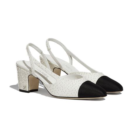 coco chanel slingback black and white|Chanel slingbacks shoes.